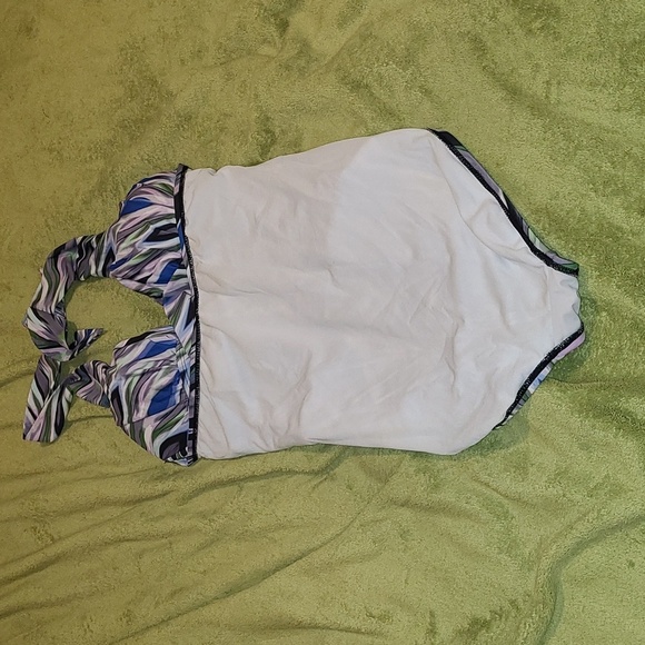 Kenneth Cole Halter One Piece Swimsuit Tummy Control Cover Pink Purple Black XL - Picture 4 of 7